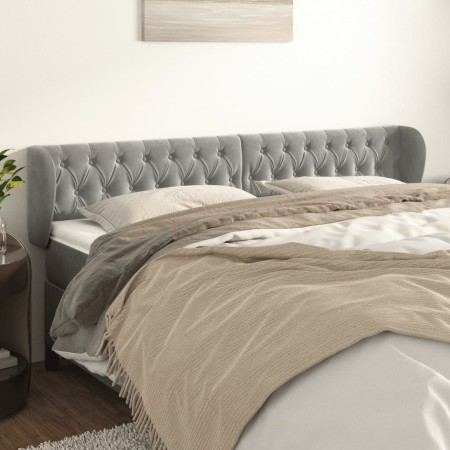 Hellgraues Samtkopfteil 203x23x78/88 cm von vidaXL, Kopf- und Fußteile - Ref: Foro24-3117546, Preis: 96,01 €, Rabatt: %