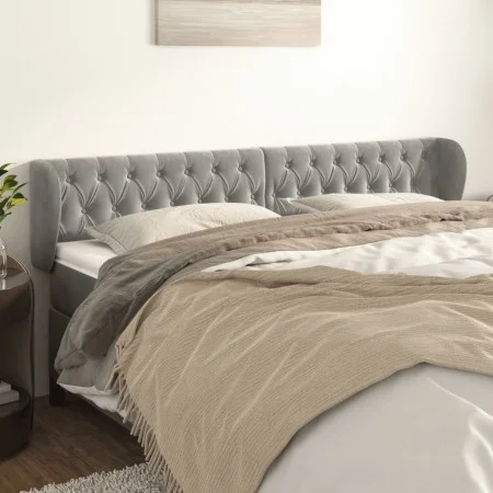 Light gray velvet headboard 203x23x78/88 cm by vidaXL, Headboards and footboards - Ref: Foro24-3117546, Price: 94,31 €, Disco...