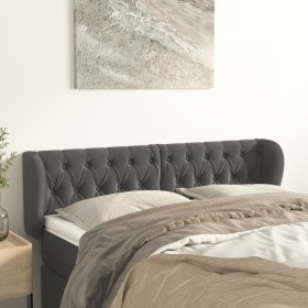 Kopfteil aus dunkelgrauem Samt, 163 x 23 x 78/88 cm von vidaXL, Kopf- und Fußteile - Ref: Foro24-3117535, Preis: 93,96 €, Rab...