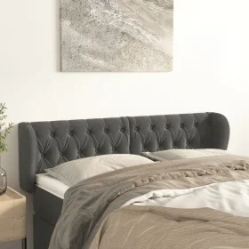 Kopfteil aus dunkelgrauem Samt, 163 x 23 x 78/88 cm von vidaXL, Kopf- und Fußteile - Ref: Foro24-3117535, Preis: 93,39 €, Rab...
