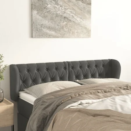 Dark gray velvet headboard 163x23x78/88 cm by vidaXL, Headboards and footboards - Ref: Foro24-3117535, Price: 94,23 €, Discou...