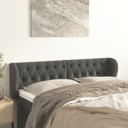 Kopfteil aus dunkelgrauem Samt, 163 x 23 x 78/88 cm von vidaXL, Kopf- und Fußteile - Ref: Foro24-3117535, Preis: 93,96 €, Rab...