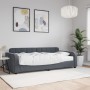 Sofá cama con colchón terciopelo gris oscuro 90x200 cm