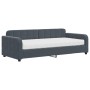Sofá cama con colchón terciopelo gris oscuro 90x200 cm