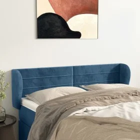 Dunkelblaues Samtkopfteil 147x23x78/88 cm von vidaXL, Kopf- und Fußteile - Ref: Foro24-3117336, Preis: 71,95 €, Rabatt: %