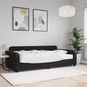 Sofá cama con colchón terciopelo negro 100x200 cm Sofá cama con colchón terciopelo negro 100x200 cm