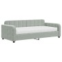 Sofá cama con colchón terciopelo gris claro 90x190 cm