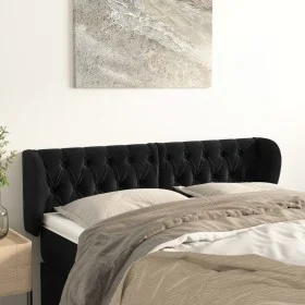 Black velvet headboard 147x23x78/88 cm by vidaXL, Headboards and footboards - Ref: Foro24-3117530, Price: 90,65 €, Discount: %
