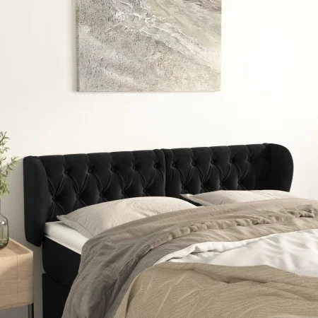 Kopfteil aus schwarzem Samt, 147 x 23 x 78/88 cm von vidaXL, Kopf- und Fußteile - Ref: Foro24-3117530, Preis: 92,17 €, Rabatt: %