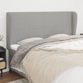 Headboard with light gray fabric ears 163x23x118/128 cm by vidaXL, Headboards and footboards - Ref: Foro24-3117682, Price: 11...