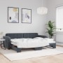 Sofá cama nido terciopelo gris oscuro 80x200 cm