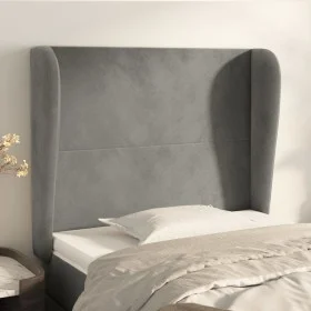 Headboard with light gray velvet ears 93x23x118/128 cm by vidaXL, Headboards and footboards - Ref: Foro24-3117712, Price: 73,...