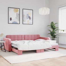 Sofá cama nido terciopelo rosa 80x200 cm en Camas y somieres | Comprar online en Foro24