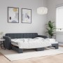 Sofá cama nido terciopelo gris oscuro 90x200 cm