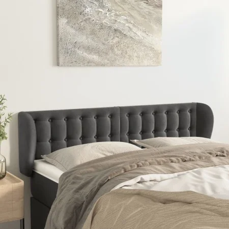 Kopfteil aus dunkelgrauem Samt, 147 x 23 x 78/88 cm von vidaXL, Kopf- und Fußteile - Ref: Foro24-3117627, Preis: 76,16 €, Rab...