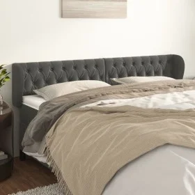 Kopfteil aus dunkelgrauem Samt, 203 x 23 x 78/88 cm von vidaXL, Kopf- und Fußteile - Ref: Foro24-3117547, Preis: 83,85 €, Rab...