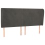 Kopfteil mit dunkelgrauen Samtohren 163x23x118/128 cm von vidaXL, Kopf- und Fußteile - Ref: Foro24-3117731, Preis: 120,82 €, ...