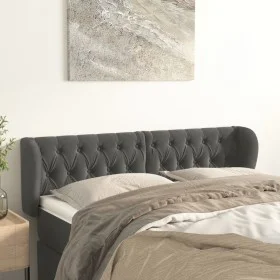 Kopfteil aus dunkelgrauem Samt, 147 x 23 x 78/88 cm von vidaXL, Kopf- und Fußteile - Ref: Foro24-3117529, Preis: 82,61 €, Rab...