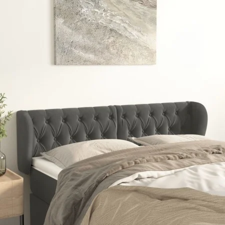 Kopfteil aus dunkelgrauem Samt, 147 x 23 x 78/88 cm von vidaXL, Kopf- und Fußteile - Ref: Foro24-3117529, Preis: 82,61 €, Rab...
