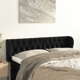 Kopfteil aus schwarzem Samt, 163 x 23 x 78/88 cm von vidaXL, Kopf- und Fußteile - Ref: Foro24-3117536, Preis: 93,32 €, Rabatt: %