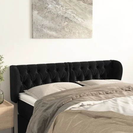 Kopfteil aus schwarzem Samt, 163 x 23 x 78/88 cm von vidaXL, Kopf- und Fußteile - Ref: Foro24-3117536, Preis: 93,04 €, Rabatt: %