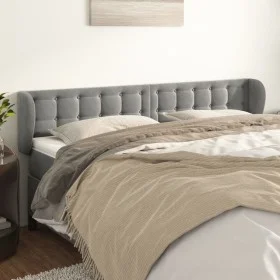 Light gray velvet headboard 163x23x78/88 cm by vidaXL, Headboards and footboards - Ref: Foro24-3117632, Price: 83,78 €, Disco...