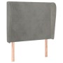 Kopfteil mit hellgrauen Samtohren 83x23x118/128 cm von vidaXL, Kopf- und Fußteile - Ref: Foro24-3117706, Preis: 76,11 €, Raba...