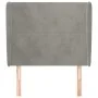 Headboard with light gray velvet ears 83x23x118/128 cm by vidaXL, Headboards and footboards - Ref: Foro24-3117706, Price: 74,...