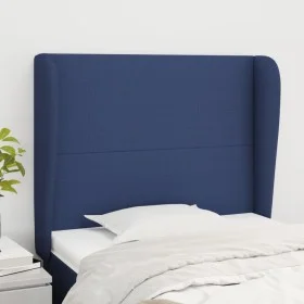 Headboard with blue fabric ears 83x23x118/128 cm by vidaXL, Headboards and footboards - Ref: Foro24-3117656, Price: 78,08 €, ...