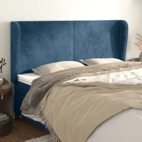 Kopfteil mit dunkelblauen Samtohren 183x23x118/128 cm von vidaXL, Kopf- und Fußteile - Ref: Foro24-3117740, Preis: 125,90 €, ...