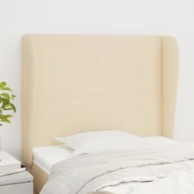 Headboard with cream fabric ears 103x23x118/128 cm by vidaXL, Headboards and footboards - Ref: Foro24-3117671, Price: 84,37 €...