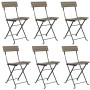Folding cafeteria chairs 6 units steel and gray synthetic rattan by vidaXL, Garden chairs - Ref: Foro24-3152119, Price: 216,2...