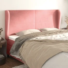 Headboard with pink velvet ears 203x23x118/128 cm by vidaXL, Headboards and footboards - Ref: Foro24-3117747, Price: 120,25 €...