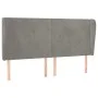 Headboard with light gray velvet ears 203x23x118/128 cm by vidaXL, Headboards and footboards - Ref: Foro24-3117742, Price: 11...