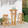 Mesa alta de jardín madera maciza de acacia Ø60x105 cm