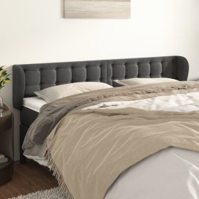 Kopfteil aus dunkelgrauem Samt, 203 x 23 x 78/88 cm von vidaXL, Kopf- und Fußteile - Ref: Foro24-3117645, Preis: 66,93 €, Rab...