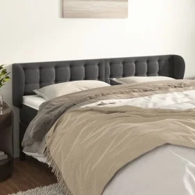 Kopfteil aus dunkelgrauem Samt, 203 x 23 x 78/88 cm von vidaXL, Kopf- und Fußteile - Ref: Foro24-3117645, Preis: 65,49 €, Rab...