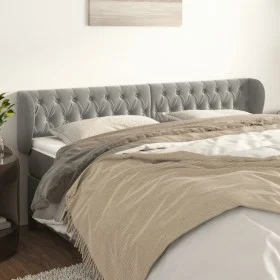 Light gray velvet headboard 183x23x78/88 cm by vidaXL, Headboards and footboards - Ref: Foro24-3117540, Price: 86,95 €, Disco...