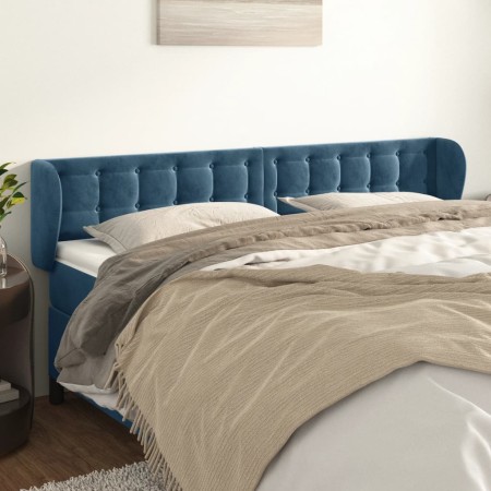 Dunkelblaues Samtkopfteil 203x23x78/88 cm von vidaXL, Kopf- und Fußteile - Ref: Foro24-3117648, Preis: 90,46 €, Rabatt: %