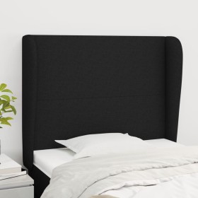 Kopfteil mit schwarzen Stoffohren 93x23x118/128 cm von vidaXL, Kopf- und Fußteile - Ref: Foro24-3117660, Preis: 79,92 €, Raba...