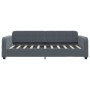 Sofá cama nido con cajones terciopelo gris oscuro 90x190 cm