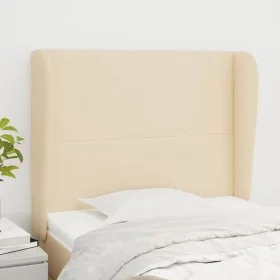 Headboard with cream fabric ears 83x23x118/128 cm by vidaXL, Headboards and footboards - Ref: Foro24-3117655, Price: 76,97 €,...