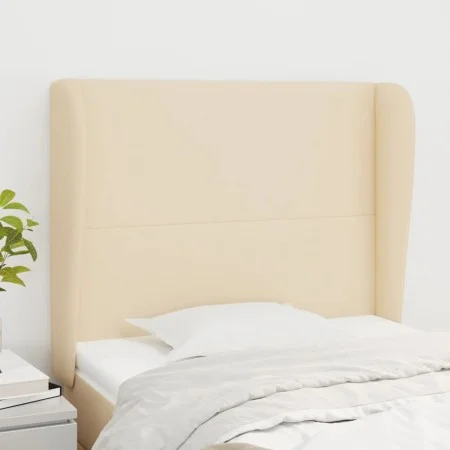 Headboard with cream fabric ears 83x23x118/128 cm by vidaXL, Headboards and footboards - Ref: Foro24-3117655, Price: 76,97 €,...