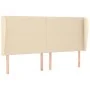 Headboard with cream fabric ears 183x23x118/128 cm by vidaXL, Headboards and footboards - Ref: Foro24-3117695, Price: 154,19 ...