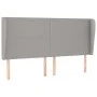 Headboard with light gray fabric ears 183x23x118/128 cm by vidaXL, Headboards and footboards - Ref: Foro24-3117690, Price: 12...