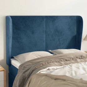 Headboard with dark blue velvet ears 147x23x118/128 cm by vidaXL, Headboards and footboards - Ref: Foro24-3117728, Price: 118...