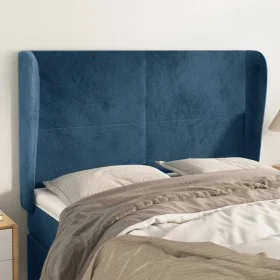 Headboard with dark blue velvet ears 147x23x118/128 cm by vidaXL, Headboards and footboards - Ref: Foro24-3117728, Price: 114...