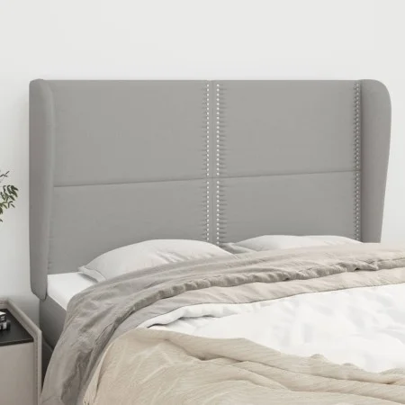 Headboard with light gray fabric ears 147x23x118/128 cm by vidaXL, Headboards and footboards - Ref: Foro24-3117814, Price: 10...
