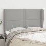 Headboard with light gray fabric ears 147x23x118/128 cm by vidaXL, Headboards and footboards - Ref: Foro24-3117814, Price: 10...