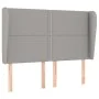 Headboard with light gray fabric ears 147x23x118/128 cm by vidaXL, Headboards and footboards - Ref: Foro24-3117814, Price: 10...